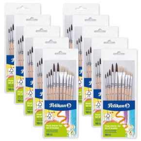 Pelikan Paint Brushes, 10 sets of 10 brushes