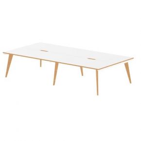 Oslo 1600mm 4P Desk WH Top WH Frame