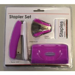 ValueX Stapler & Punch Set Purple